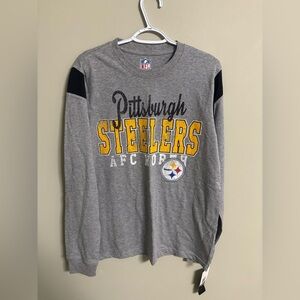 NFL Team Apparel Pittsburgh Steelers Long Sleeve T-shirt Size Medium New Grey